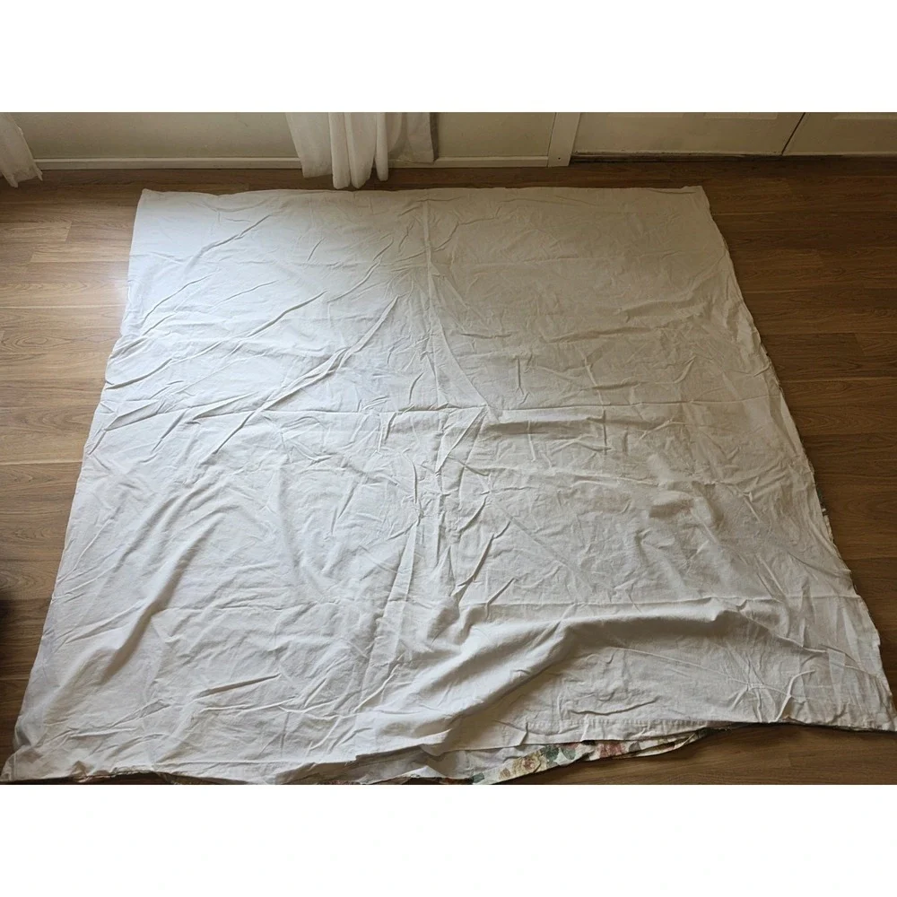 Pottery Barn Full Queen Rita Floral Duvet Cover Linen Blend Cabbage Rose Cottage